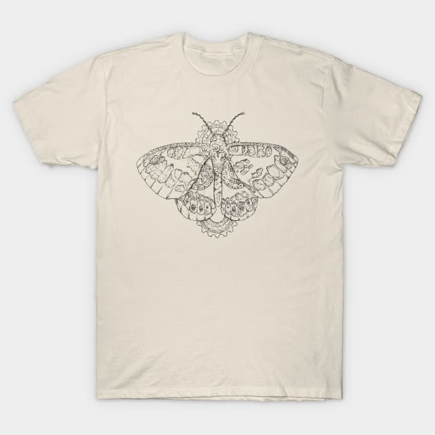 The Aztec Butterfly by Sam Deacon Art (Black) T-Shirt by SamDeaconArt